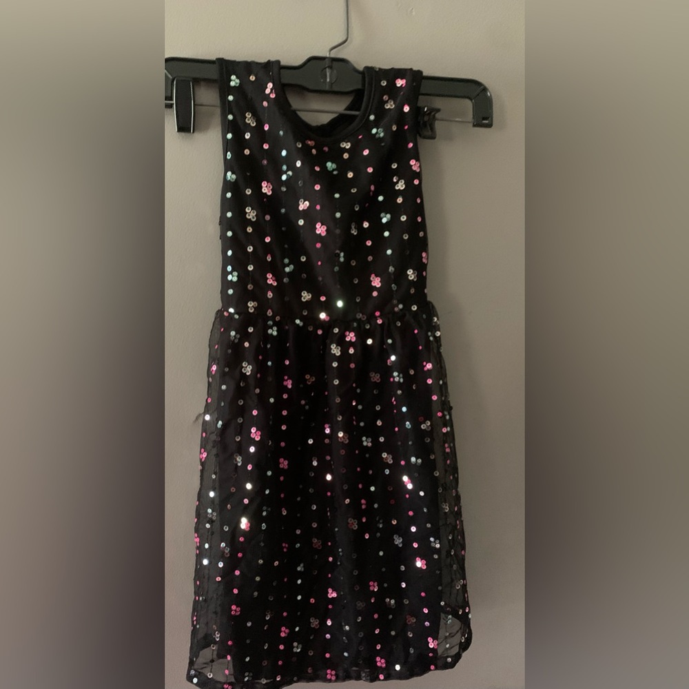 Girls 6X black sequins dress